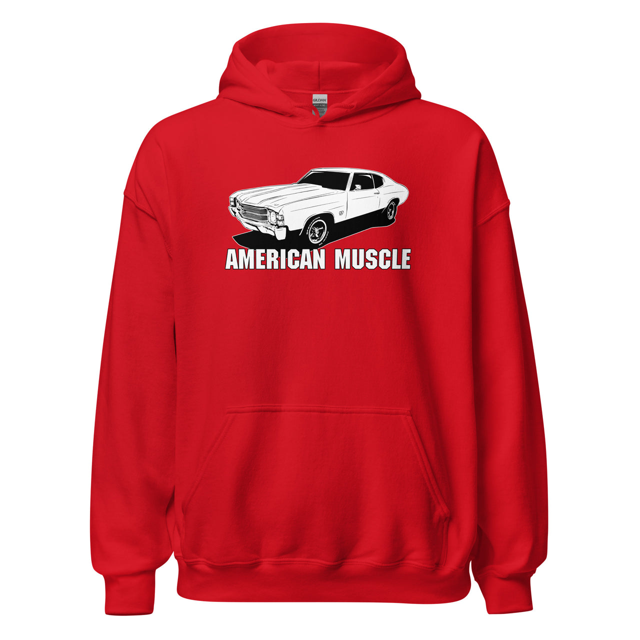1971 Chevelle Car Hoodie in red