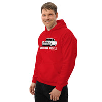 Thumbnail for man modeling 1964 Chevelle Hoodie in red