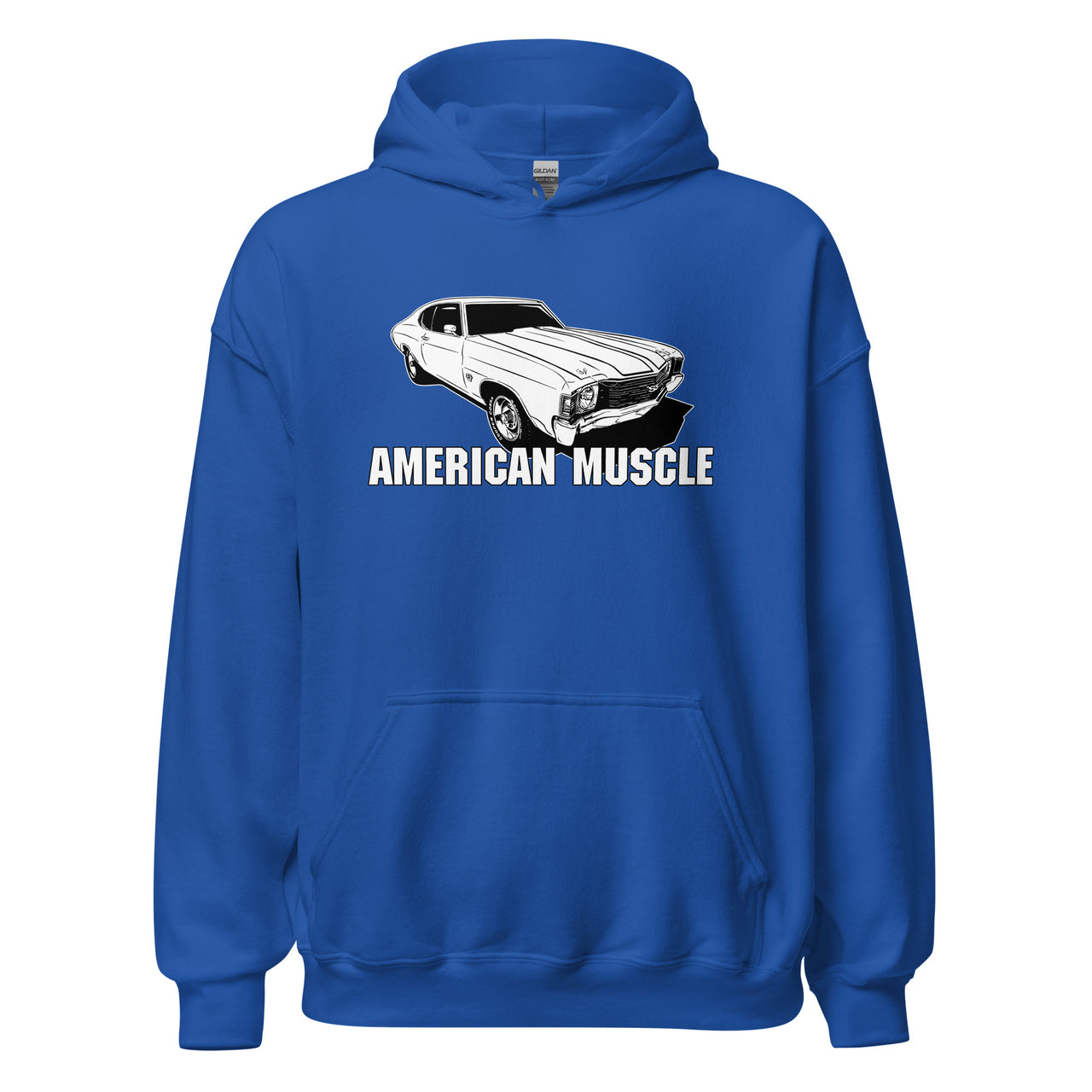 1972 Chevelle Car Hoodie American Muscle Car Sweatshirt-In-Royal-From Aggressive Thread