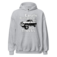 Thumbnail for sport grey Square Body Truck Hoodie Sweatshirt - Easily Distracted By Old Trucks