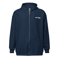 Thumbnail for Square Body truck zip up hoodie in navy - front view