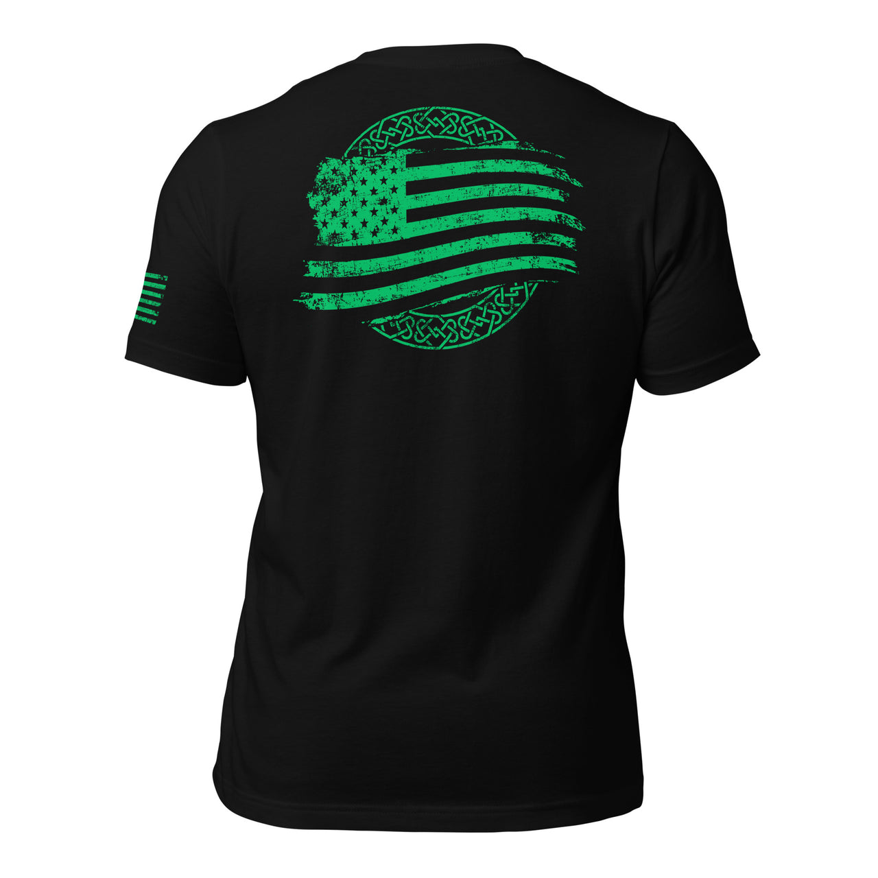 Irish American Flag T-Shirt in black back view