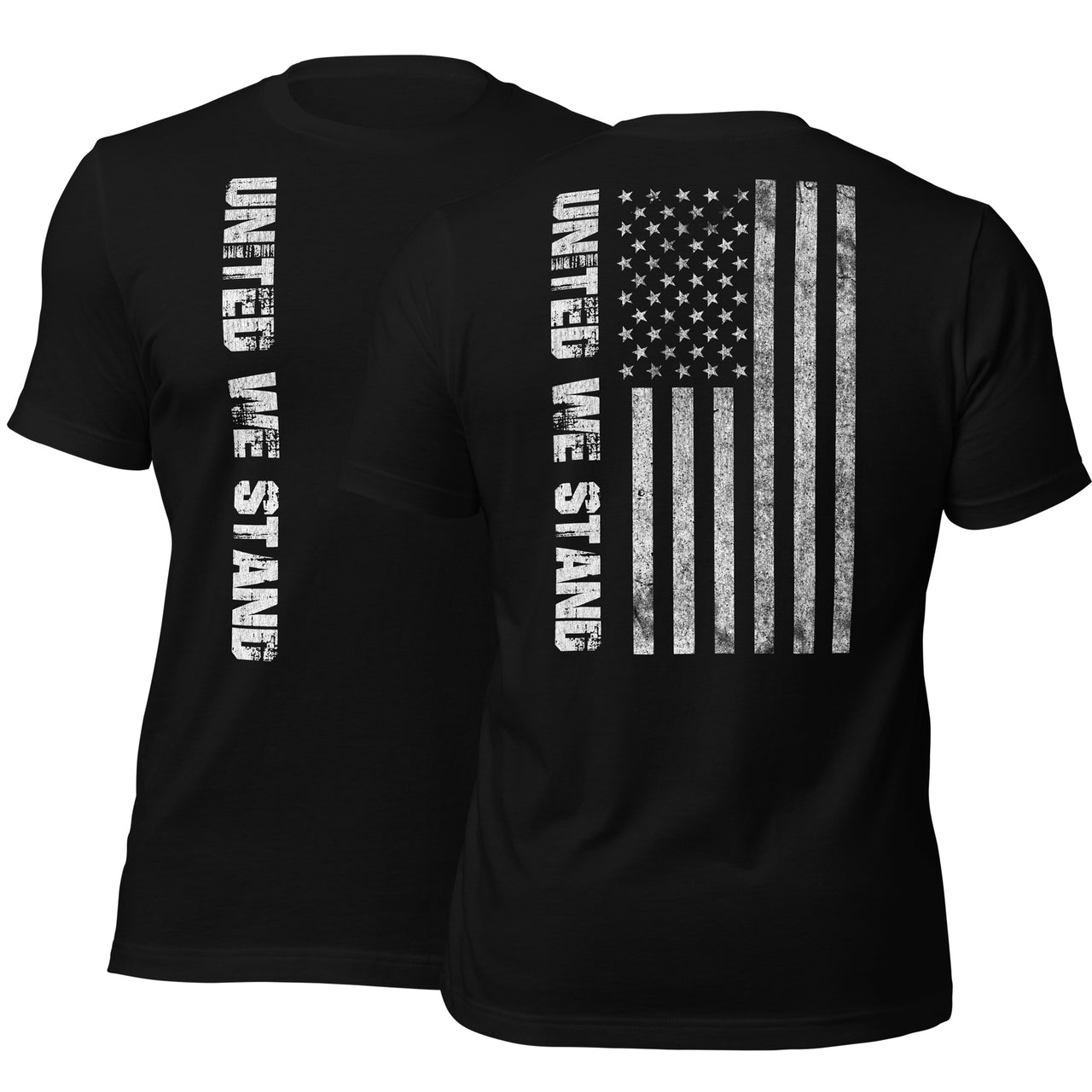 United We Stand American Flag T-Shirt in black