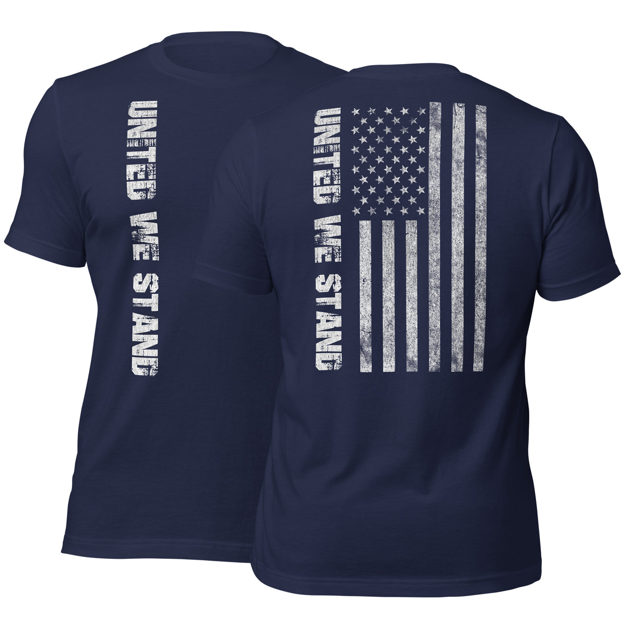 United We Stand American Flag T-Shirt in navy