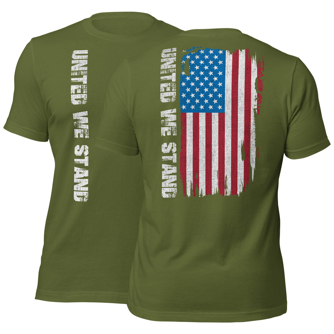 United We Stand Full Color American Flag T-Shirt in green