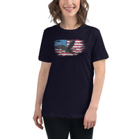 Thumbnail for American Flag Bald Eagle Women's Relaxed T-Shirt