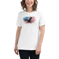 Thumbnail for American Flag Bald Eagle Women's Relaxed T-Shirt