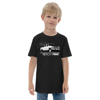 Thumbnail for 7.3 Powerstroke T-Shirt Based 90's OBS Crew Cab F250 / F350 - Youth Black