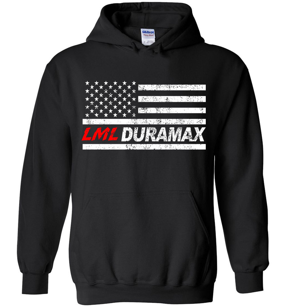 LML American Flag Duramax Hoodie Sweatshirt-In-Black-From Aggressive Thread