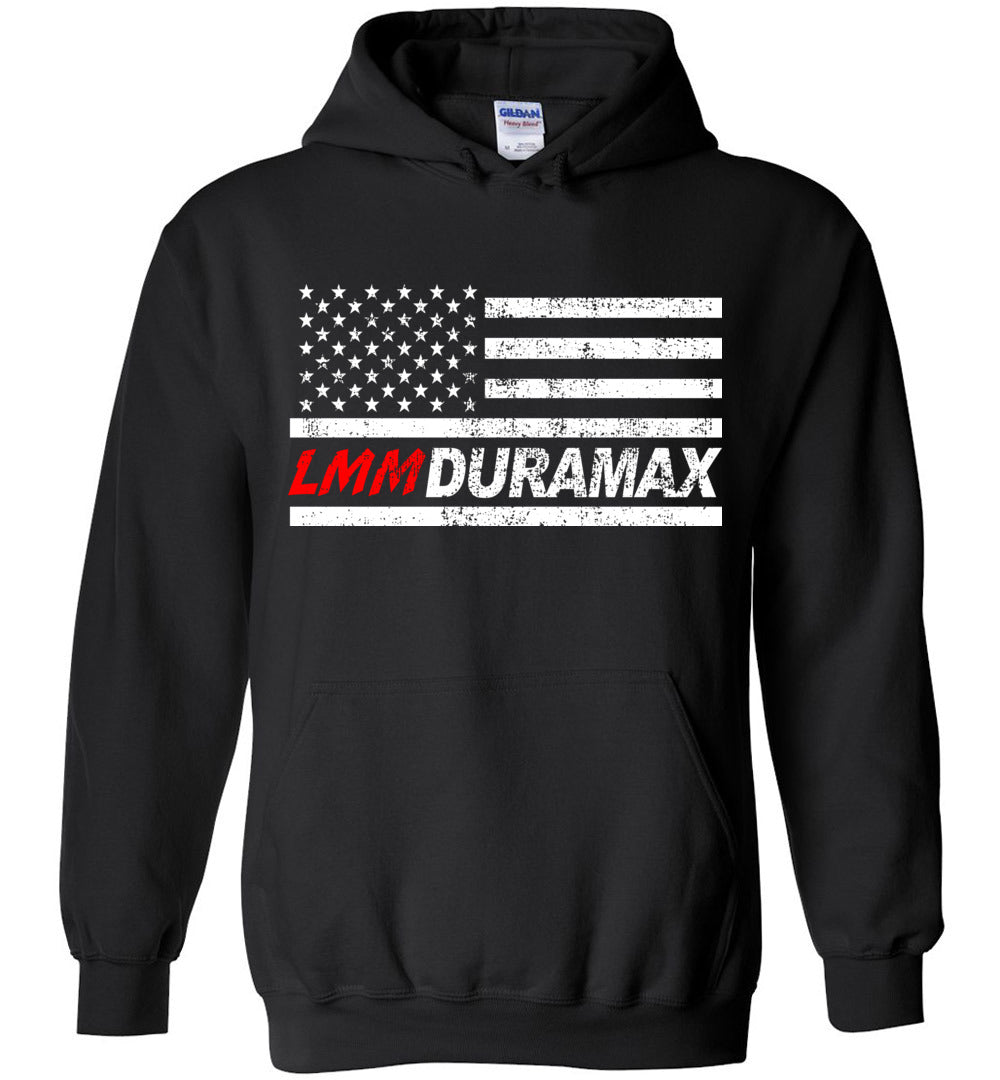 LMM American Flag Duramax Hoodie Sweatshirt-In-Black-From Aggressive Thread