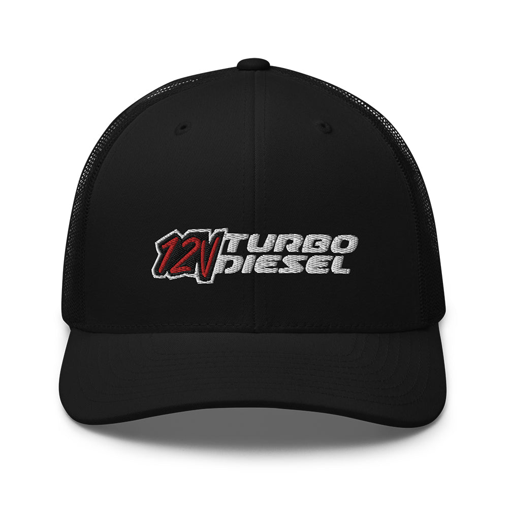 12 Valve Trucker Hat in black