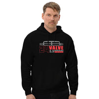 Thumbnail for 2nd Gen Truck Grille Hoodie 24v 5.9 Diesel Engine Sweatshirt in black modeled in black