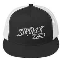 Thumbnail for 7.3 Power Stroke Diesel Trucker hat black and white front view