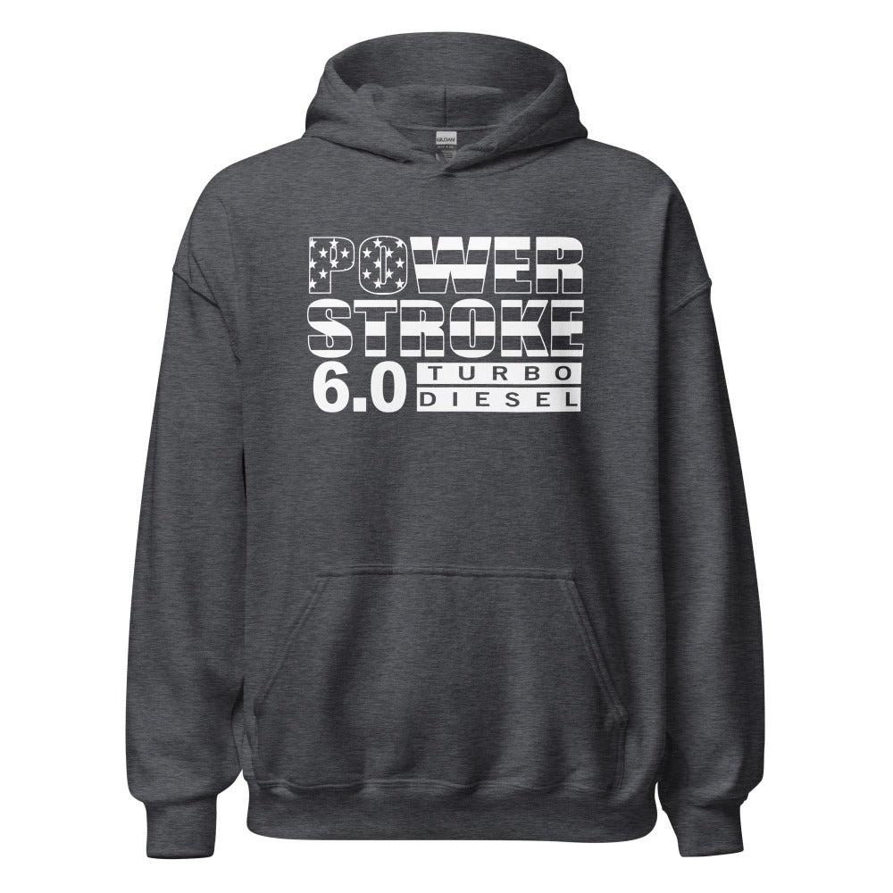 6.0 Power Stroke Stars And Stripes Hoodie in grey