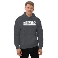 Thumbnail for man modeling 6.0 Power Stroke Hoodie With F250 Grille - dark heather
