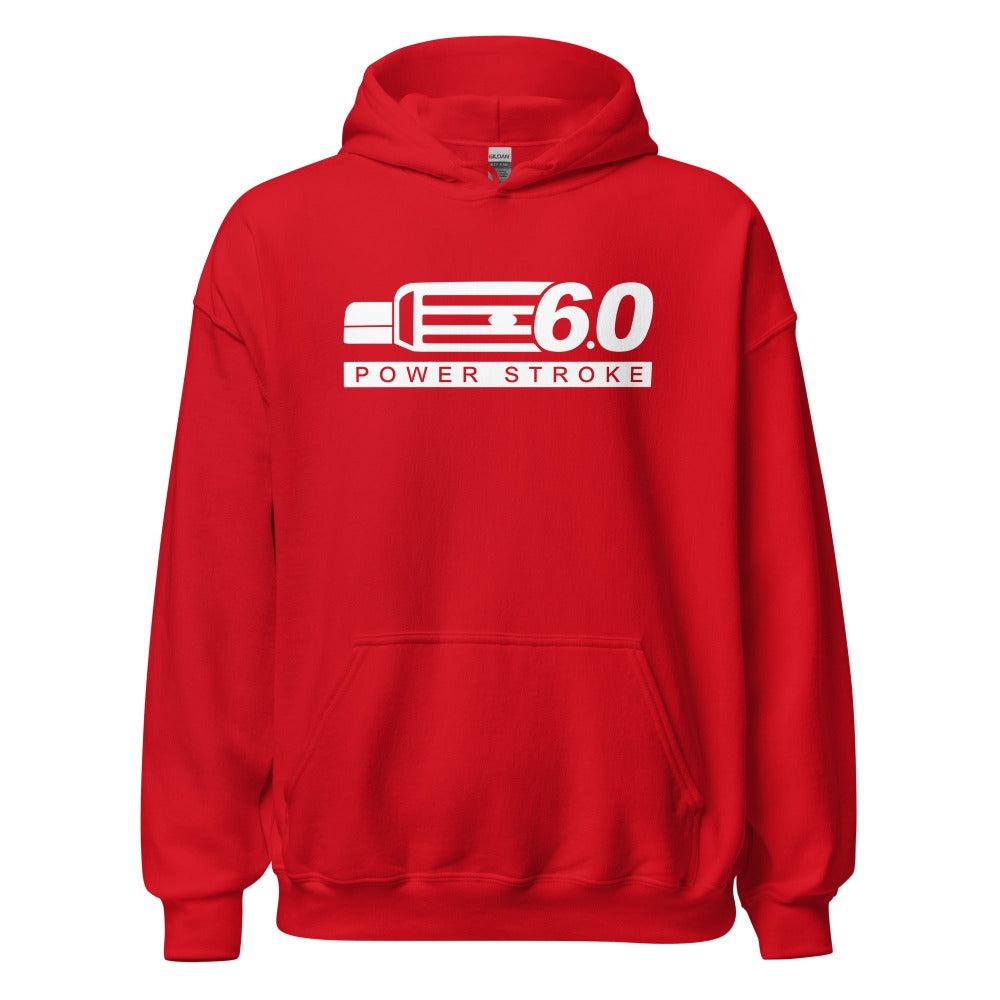 6.0 Power Stroke Hoodie With F250 Grille - red