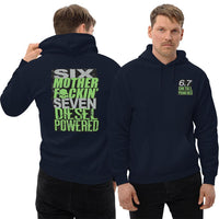 Thumbnail for Man Wearing a 6.7 Power Stroke or Cummins Hoodie From Aggressive Thread - Navy