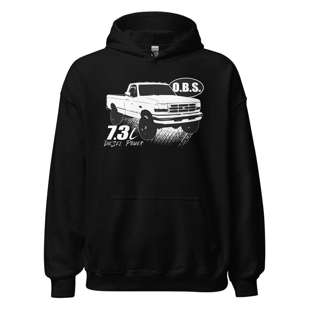 7.3 power stroke obs ford truck hoodie in black