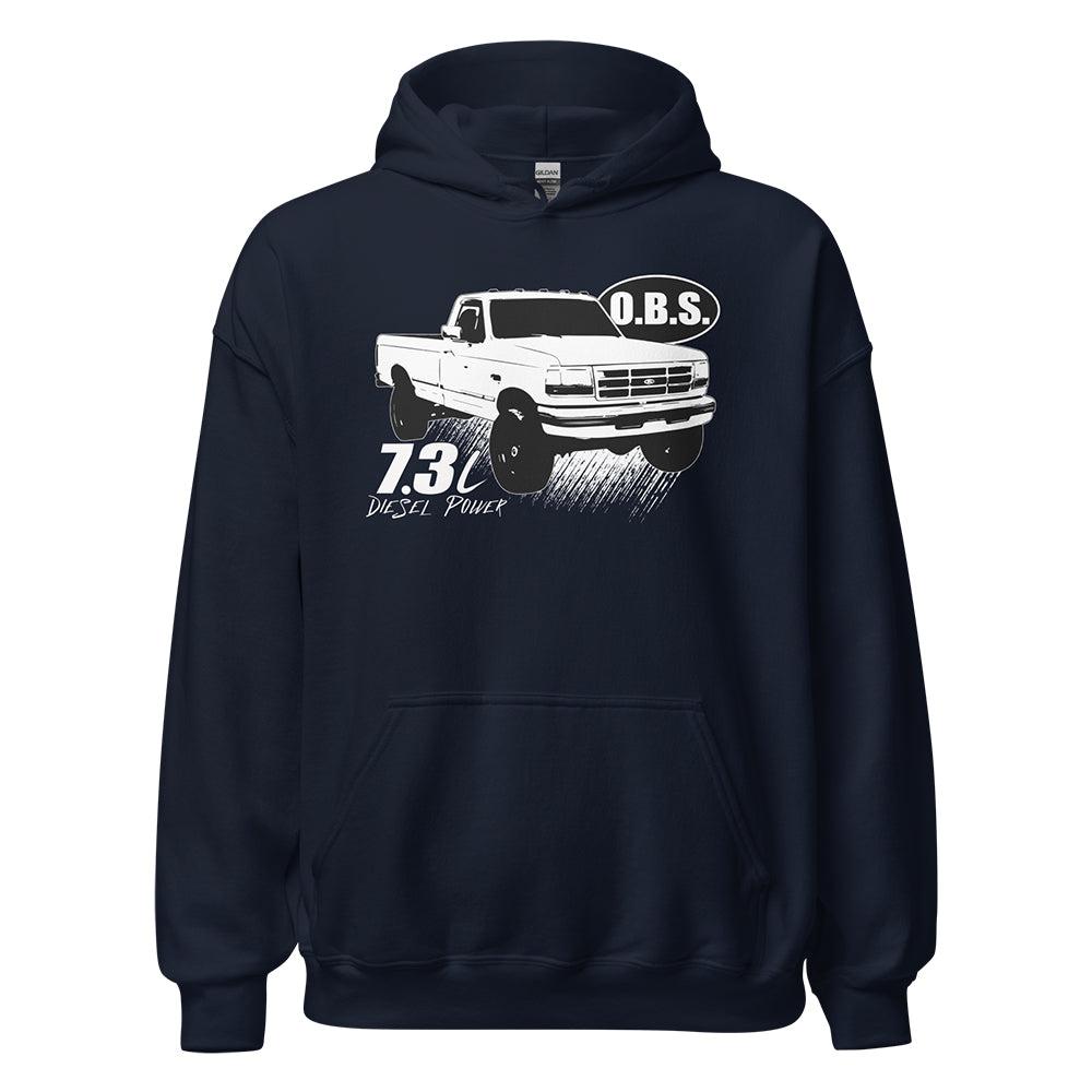 7.3 power stroke obs ford truck hoodie in navy