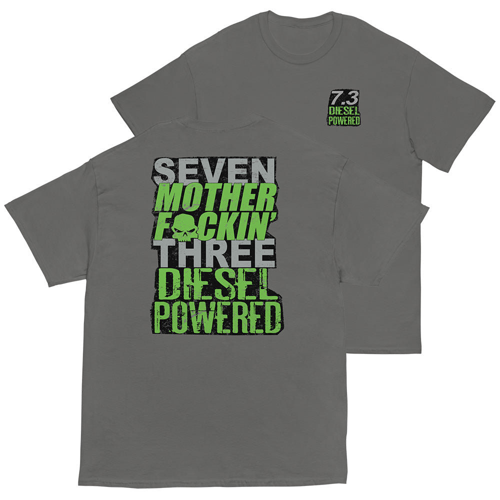 7.3 Powerstroke T-Shirt Seven MF'N Three Diesel Powered - in charcoal