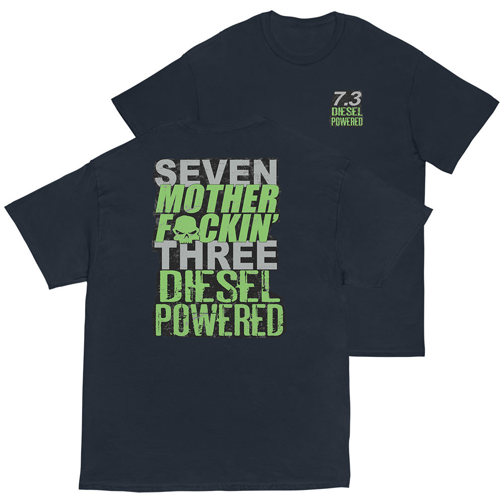 7.3 Powerstroke T-Shirt Seven MF'N Three Diesel Powered - in navy