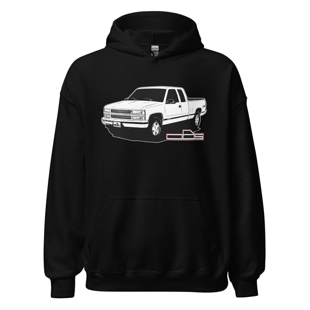 OBS Chevy Truck Hoodie Shirt From Aggressive Thread Truck Apparel - Color Black