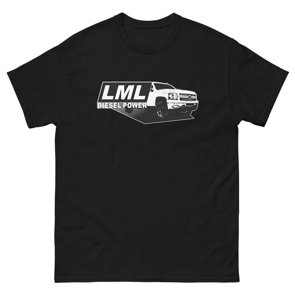 LML Duramax T-Shirt With 2010 2500 Truck - Aggressive Thread Auto Apparel - Color Black