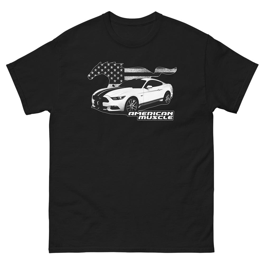 Ford Mustang T-Shirt From Aggressive Thread - Color Black