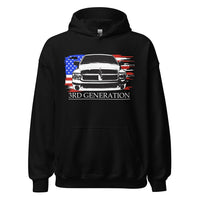 Thumbnail for 3rd Generation Dodge Ram American Flag Hoodie in Black