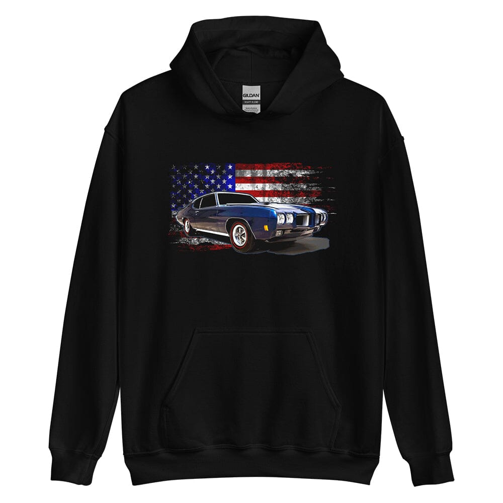 70 GTO Hoodie Sweatshirt From Aggressive Thread - Black