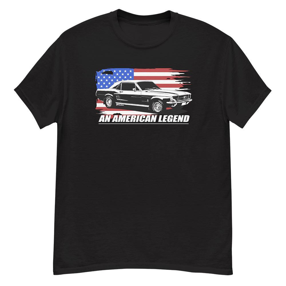1967 Mustang Fastback T-Shirt From Aggressive Thread - Color Black