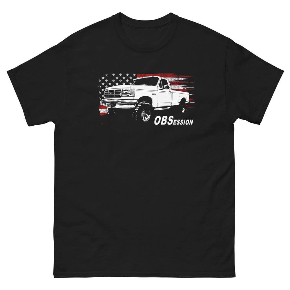OBS Ford F250 Single Cab T-Shirt From Aggressive Thread - Color Black