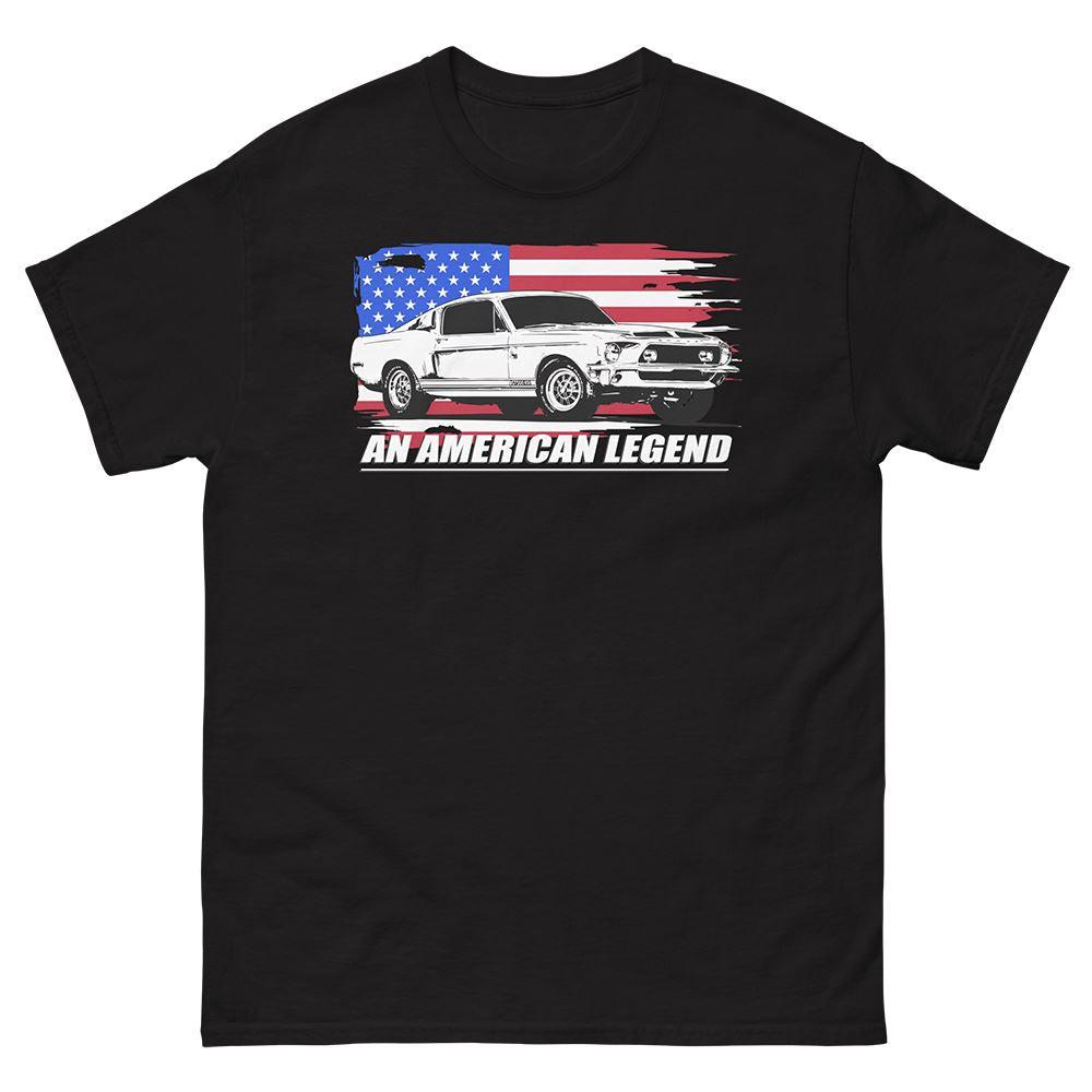 1968 Mustang Fastback T-Shirt From Aggressive Thread - Color Black