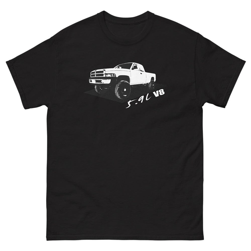 2nd Gen Dodge Ram Truck T-Shirt From Aggressive Thread - Color Black