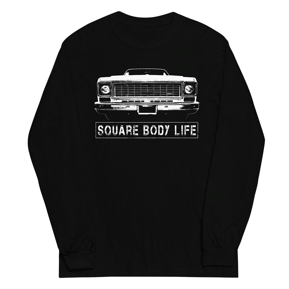 73-75 Square Body Long Sleeve Shirt in black from Aggressive Thread