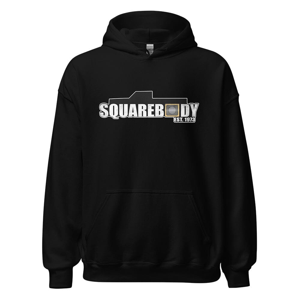 Square Body Hoodie - Est 1973  From Aggressive Thread - Color Black
