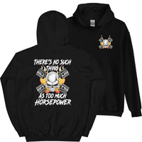 Thumbnail for Gearhead / Car Guy Hoodie From Aggressive Thread - Front and Back in Black