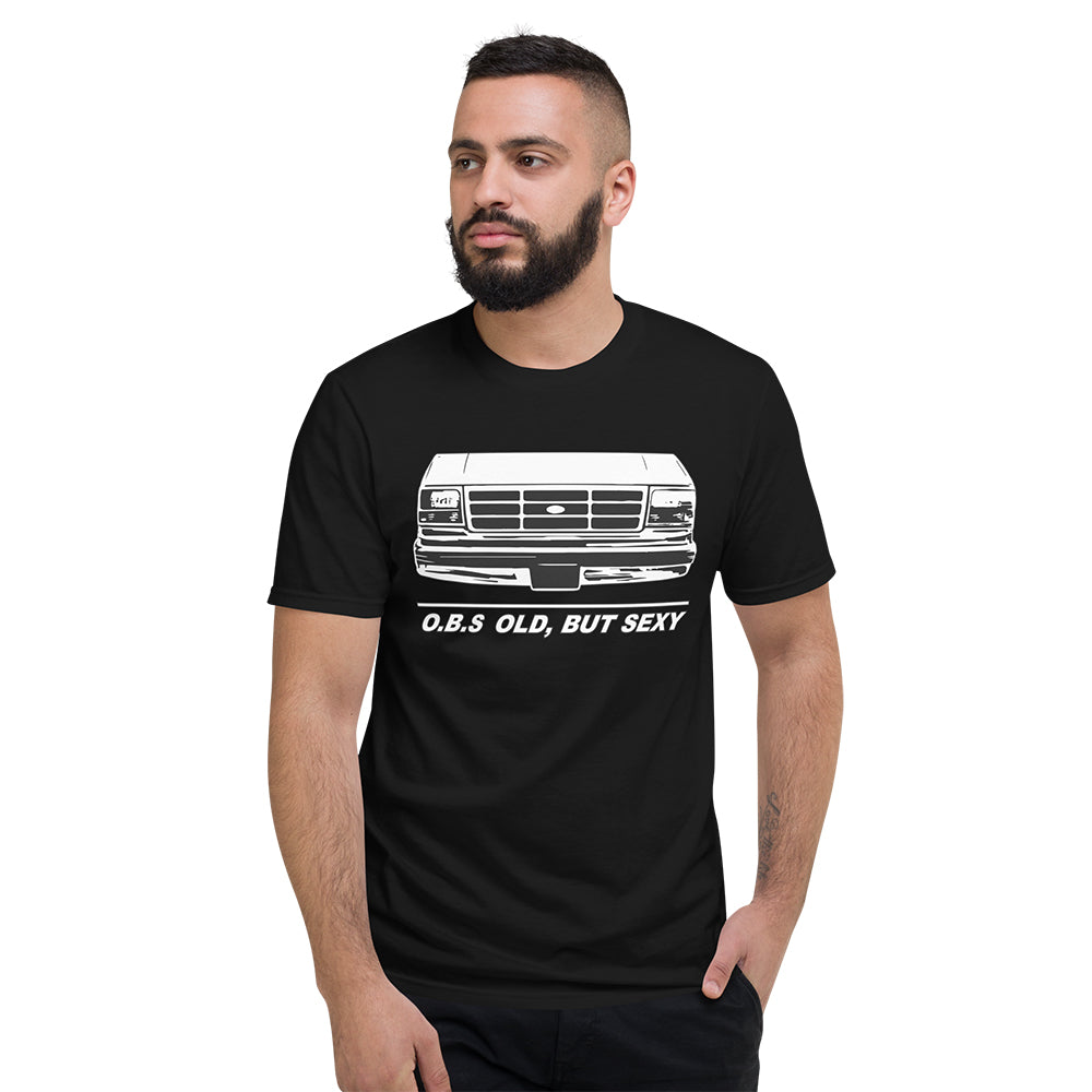 Man Wearing Ford OBS T-Shirt - Old But Sexy - Black