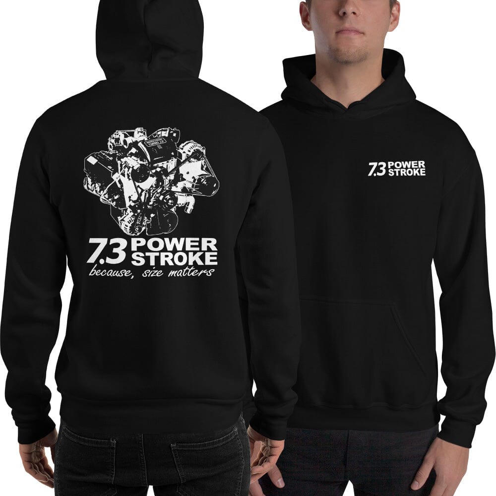 Man Posing in 7.3 Power Stroke Size Matters From Aggressive Thread - Color Black