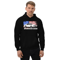 Thumbnail for man posing in 1969 Chevrolet Camaro Hoodie From Aggressive Thread Muscle Car Apparel - color black