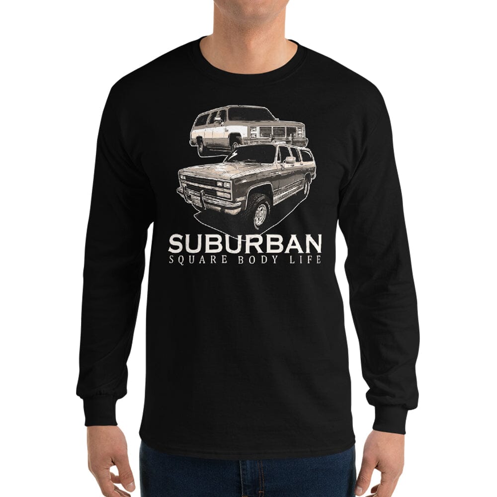 Suburban Square Body Life Long Sleeve Shirt modeled in black
