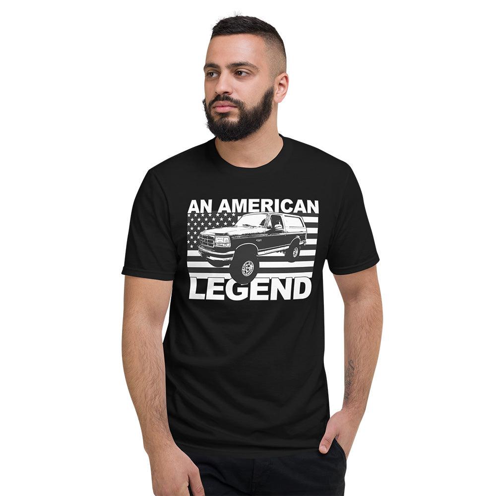 ford bronco t-shirt with American flag - black