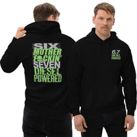 Thumbnail for Man Wearing a 6.7 Power Stroke or Cummins Hoodie From Aggressive Thread - Black