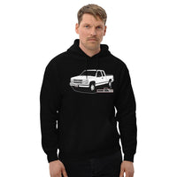 Thumbnail for Man Wearing OBS Chevy Truck Hoodie Shirt From Aggressive Thread Truck Apparel - Color Black