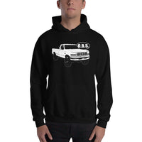 Thumbnail for Man Posing In OBS Ford Super Duty Hoodie From Aggressive Thread - Color Black