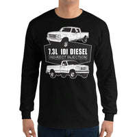Thumbnail for man wearing a 7.3 IDI Diesel Truck long sleeve Shirt in black