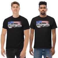 Thumbnail for Men modeling 1966 Chevelle SS T-Shirt in black From Aggressive Thread