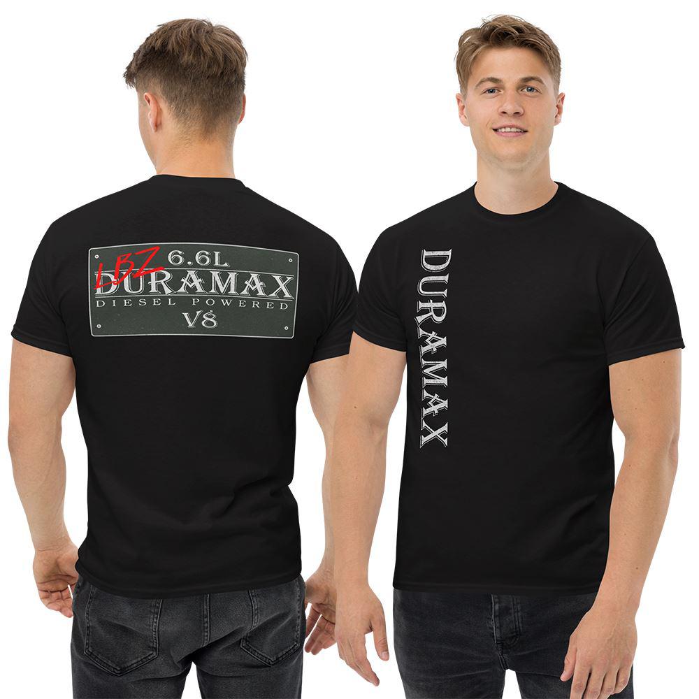 Man wearing a black LBZ Duramax T-Shirt