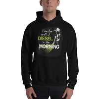 Thumbnail for Man Posing in Diesel Truck Hoodie From Aggressive Thread - Color Black