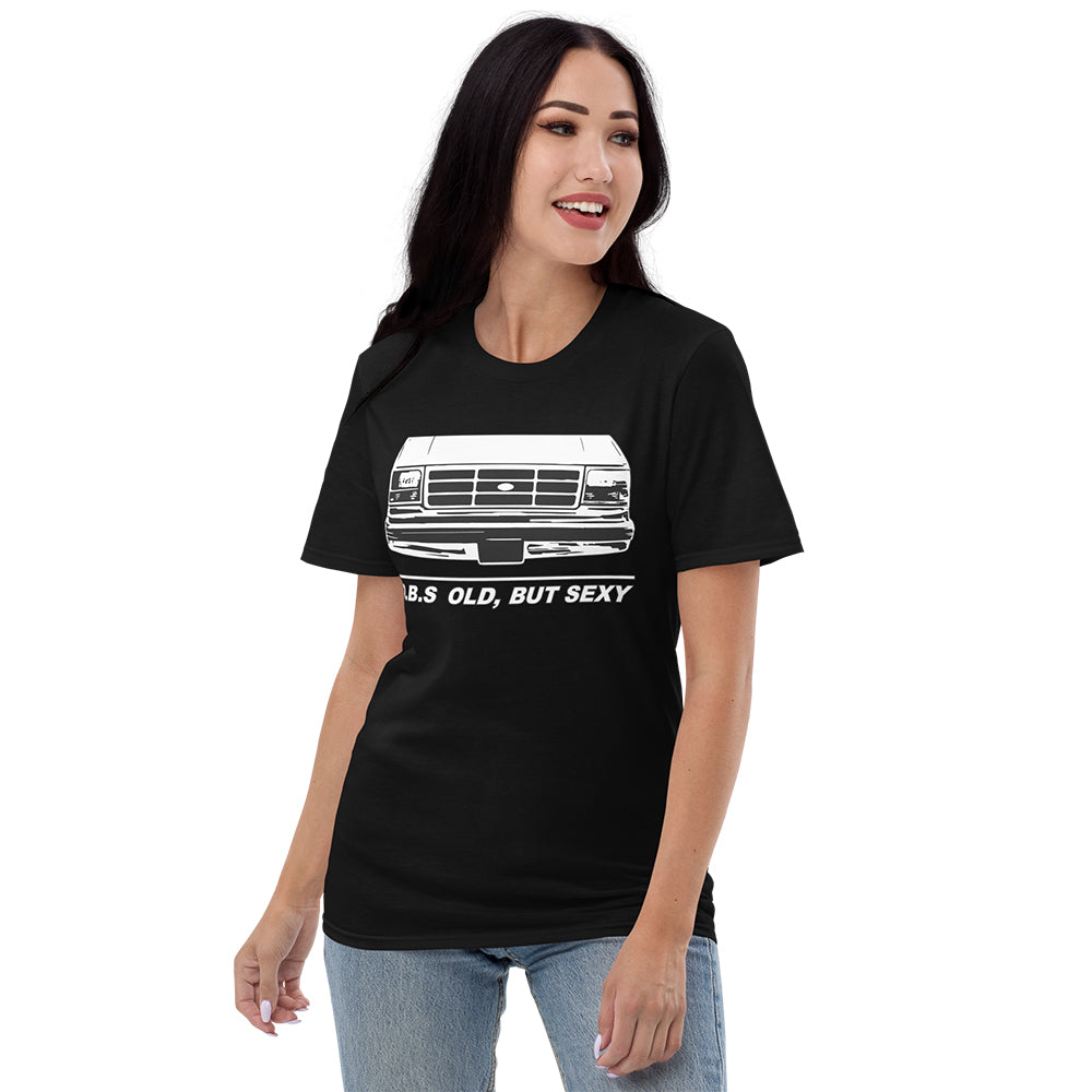 Woman Wearing a Ford OBS T-Shirt - Old But Sexy - Black